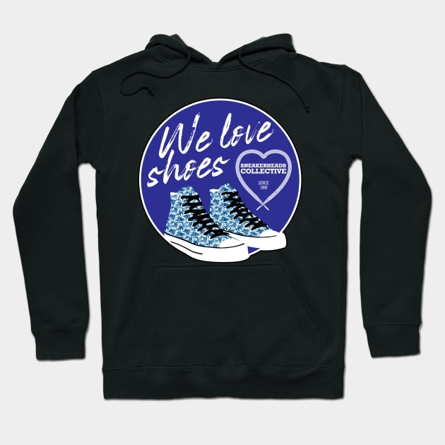 We Love Shoes Blue Hoodie by CreativeWear